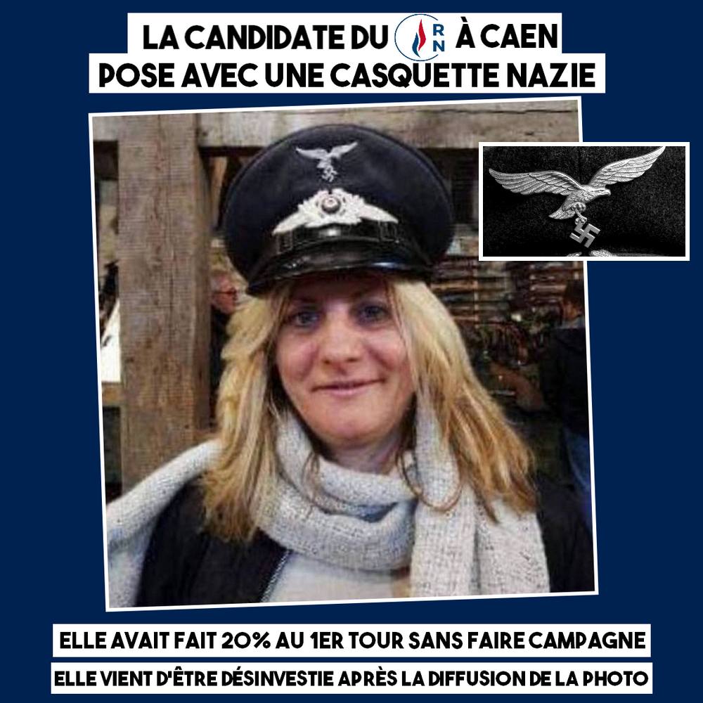 Caen la candidate RN à la casquette nazie OnePlanete