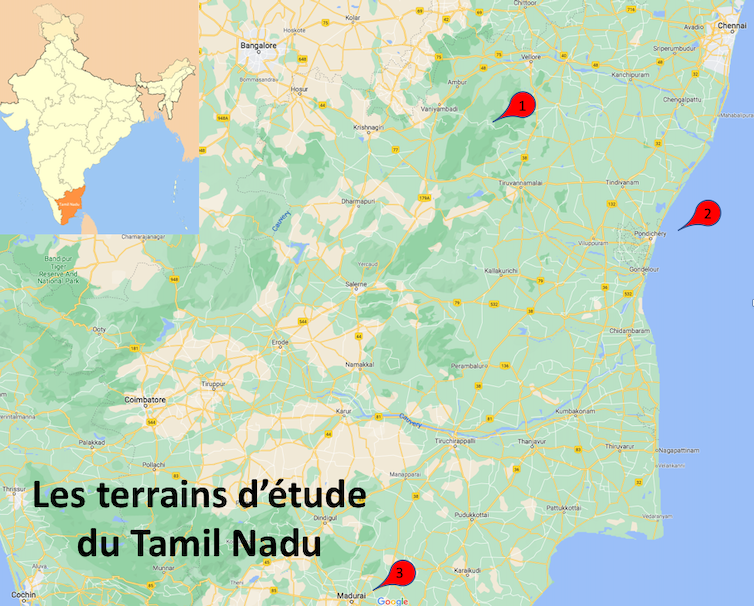 Les terrains d’étude au Tamil Nadu