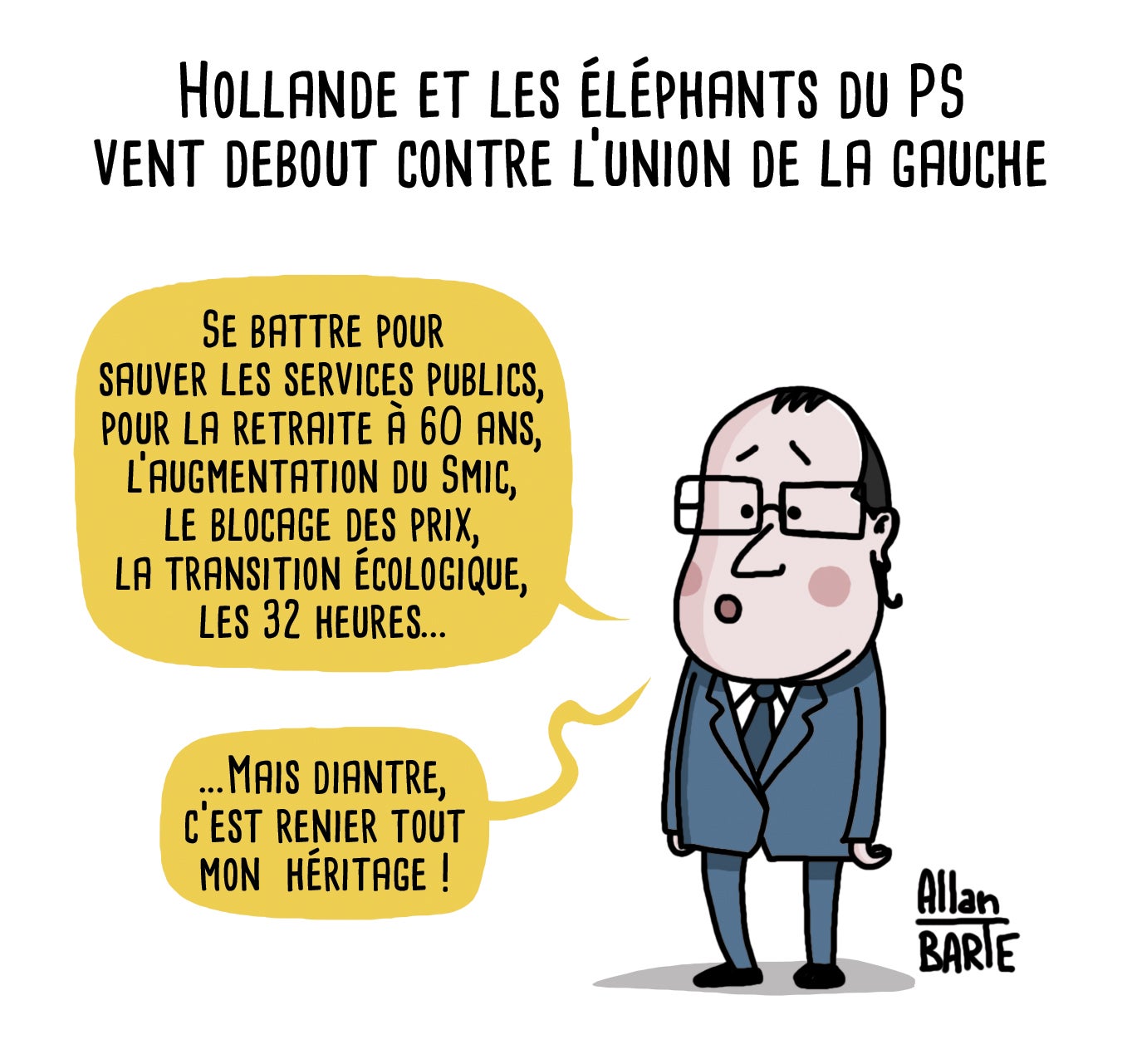 Hollande et les éléphants du PS vent debout contre l'union de la gauche - Allan Barte : r/france