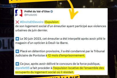 eut être une image de texte qui dit ’DOUBLE PEINE ET PUNITION COLLECTIVE Préfet du Val-d