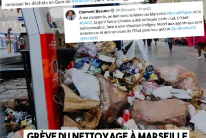 Un amoncellement de déchets à la gare de Saint-Charles ces derniers jours.