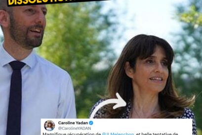 Caroline Yadan à côté de son colistier lors des élections législatives