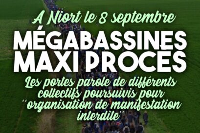 Vue aérienne de la manifestation antibassine de Sainte-Soline
