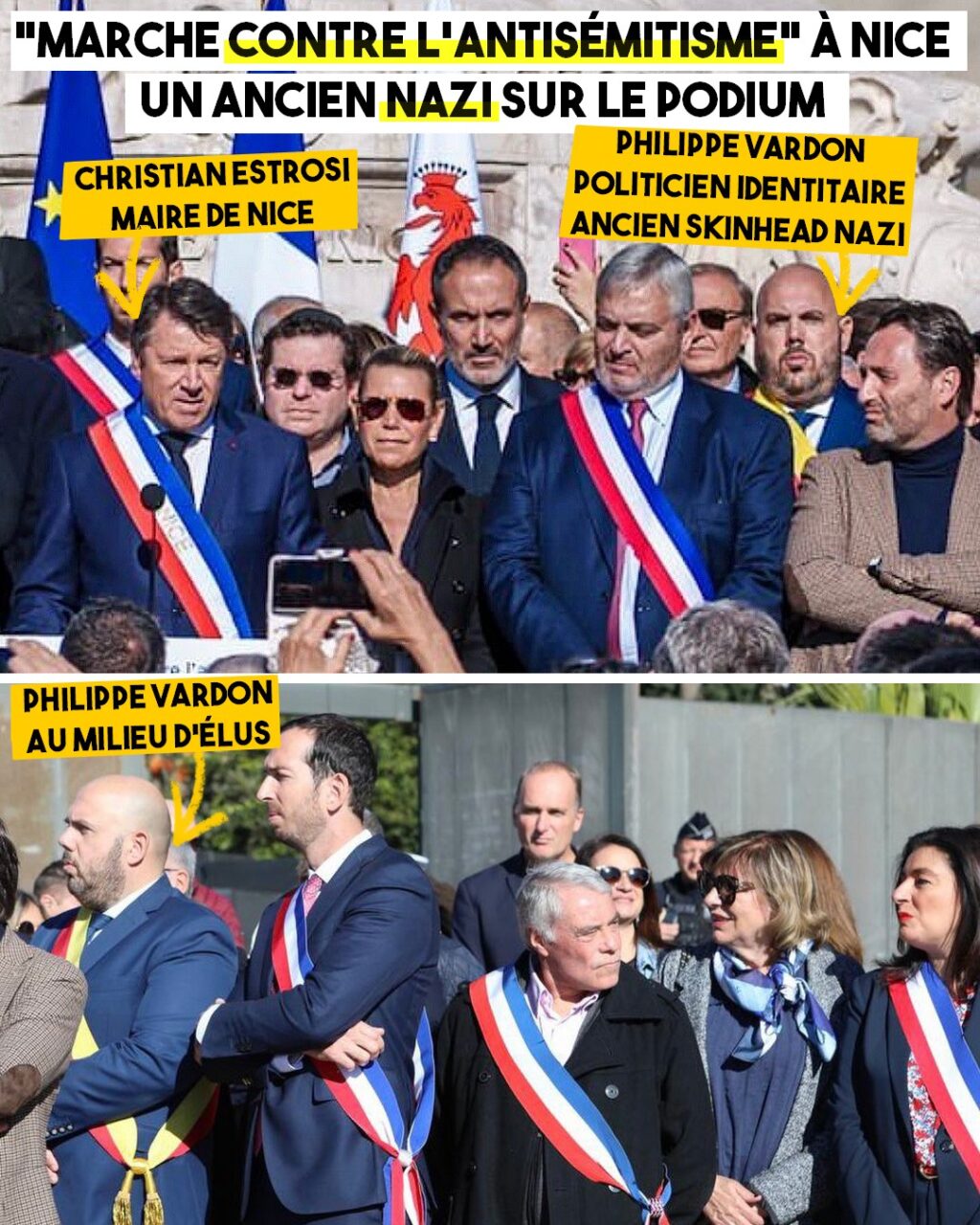 Deux photos présentant Philippe Vardon au milieu d