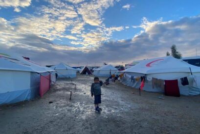 Camp de déplacés dans la bande de Gaza