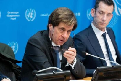 Le réprésentant permanent de la France auprès de l'ONU, M. Nicolas de Rivière, dont le pays assure la présidence du Conseil de sécurité en janvier.
