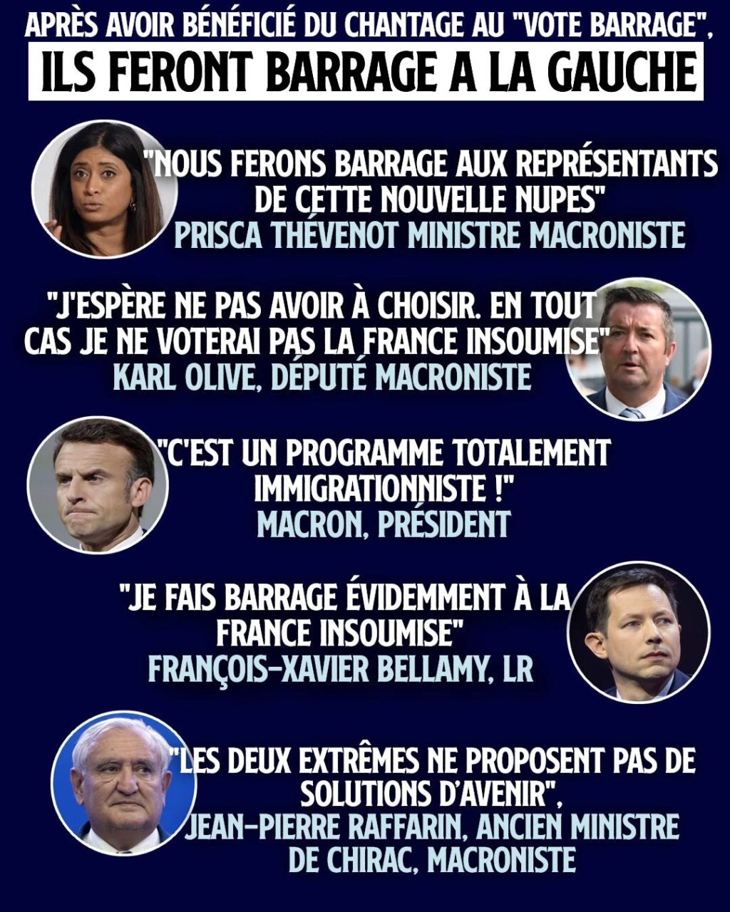 CEUX QUI ONT BÉNÉFICIÉ DU "BARRAGE" N