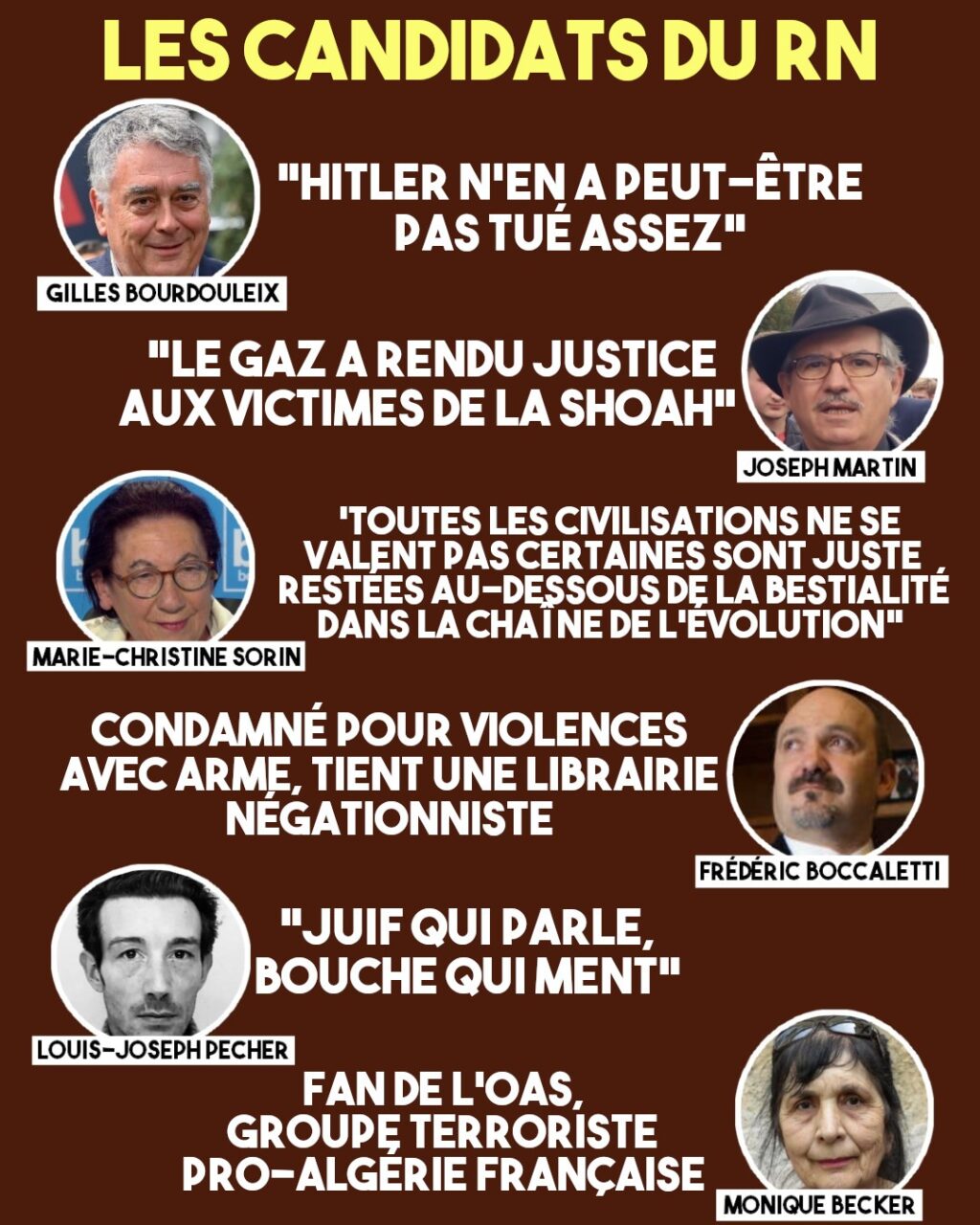 Quelques citations de candidats du RN