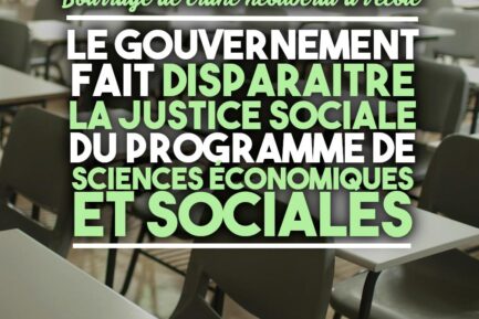 Une salle de classe où le programme de SES sera amputé de chapitres fondamentaux