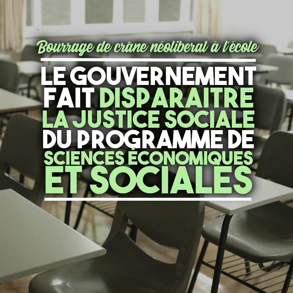 Une salle de classe où le programme de SES sera amputé de chapitres fondamentaux