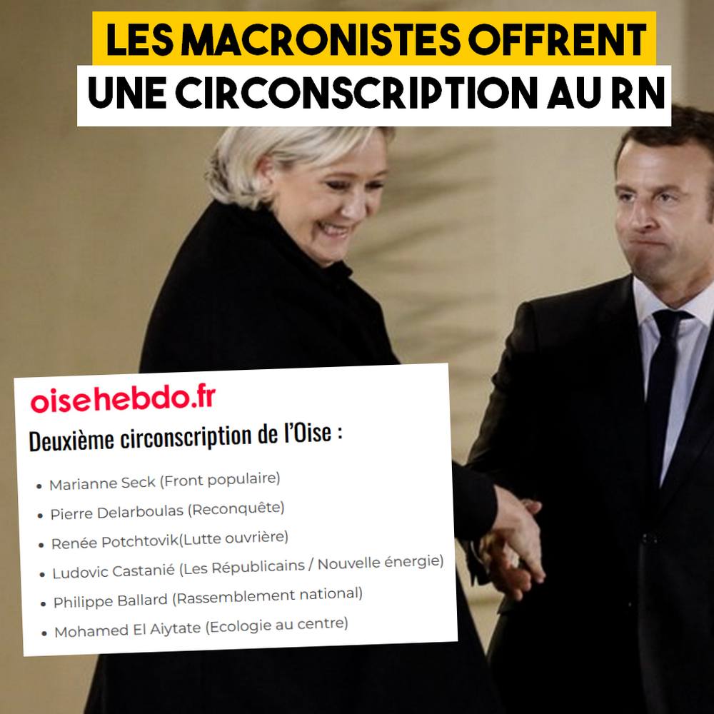 Les macronistes offrent une circonscription au RN sur un plateau