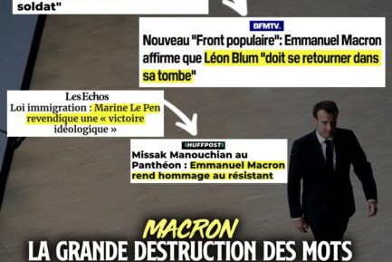 Emmanuel Macron piétinant le réel