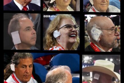 Des supporters de Trump portent un pansement sur l