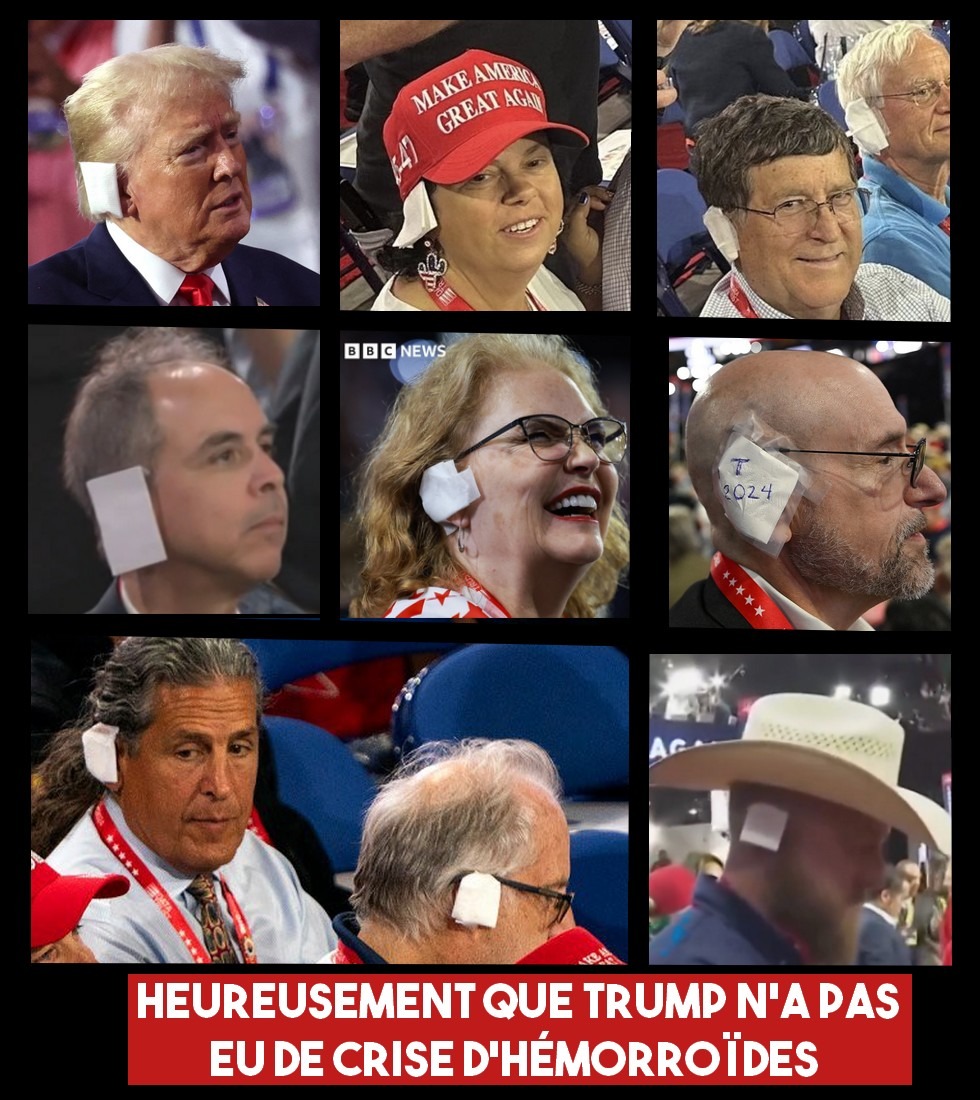 Des supporters de Trump portent un pansement sur l