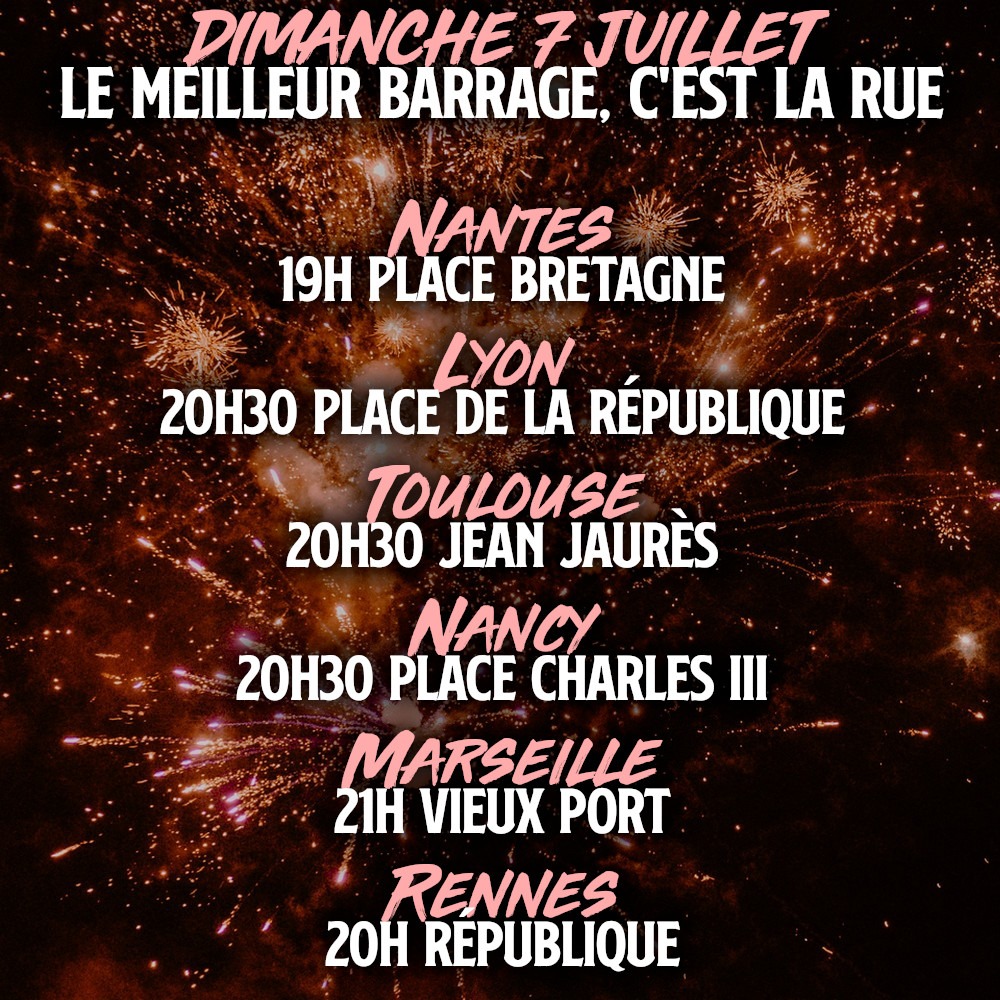Les rendez-vous du 7 juillet avec un feu d