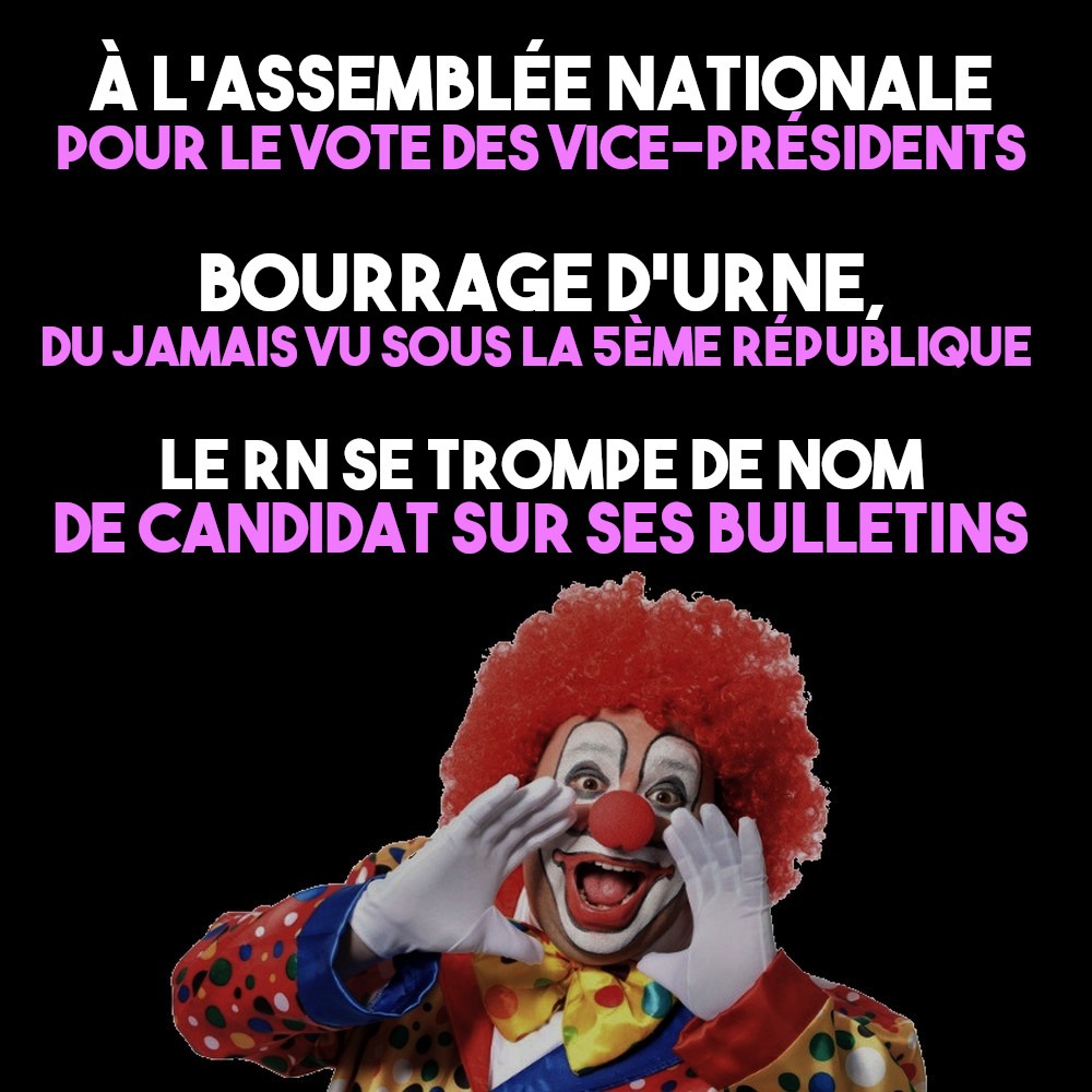 Un clown, symbole du spectacle qui se déroule à l