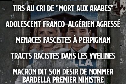 Une affiche présentant Bardella et Le Pen pour des élections : symbole de la montée du fascisme en France