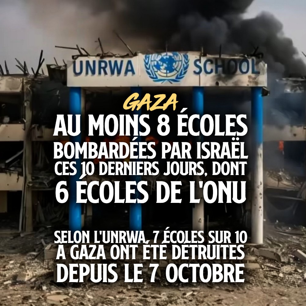 gaza : israël bombarde systématiquement les écoles