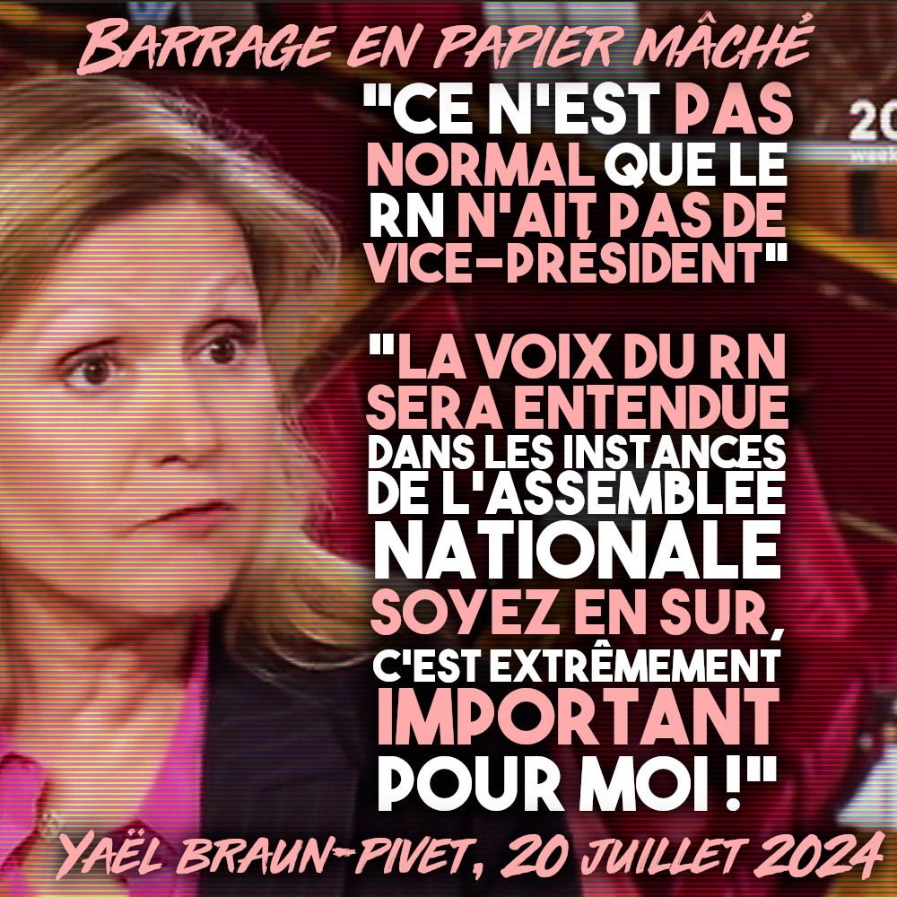 Yaël Braun-Pivet défendant le RN à l