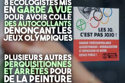 Huit militants écologistes en garde à vue pour des autocollants, d