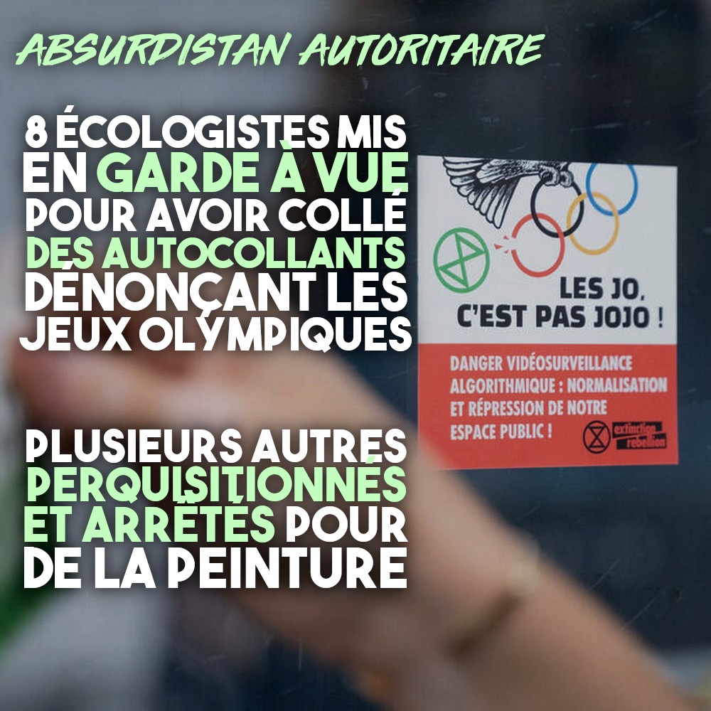 Huit militants écologistes en garde à vue pour des autocollants, d