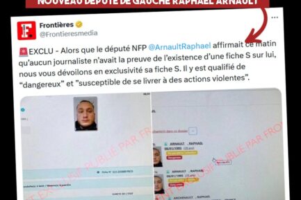 La fiche S de Raphaël Arnault publié par les services de renseignement, qui travaillent avec les fascistes