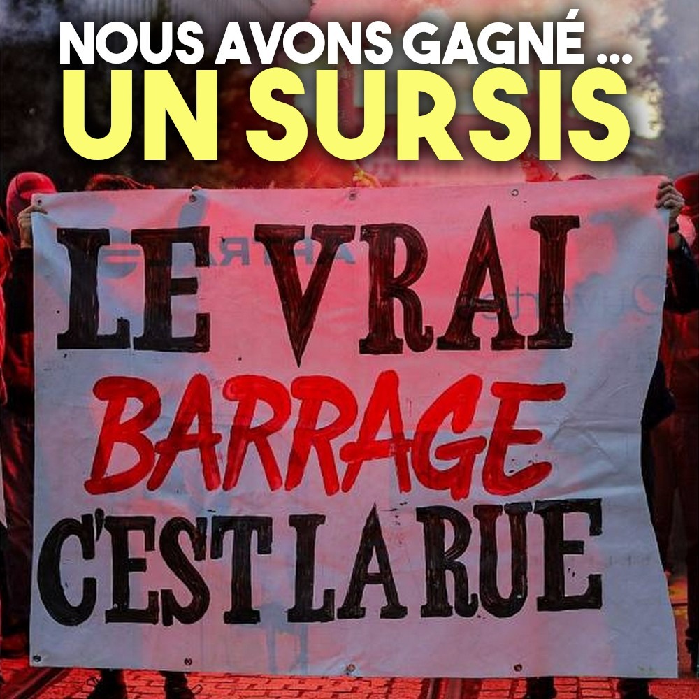 Une banderole présente le 7 juillet à Nantes : "Le vrai barrage c