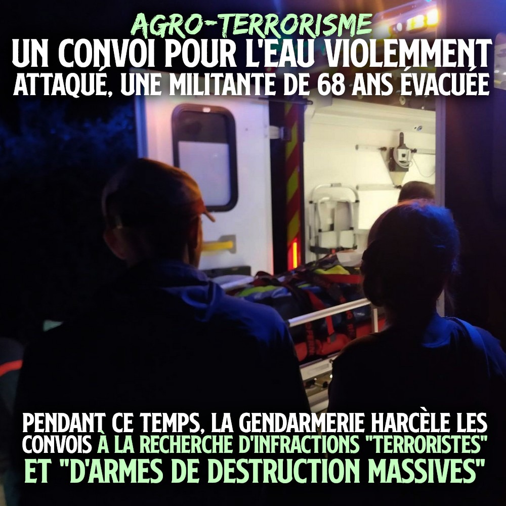 Une personne évacuée par les pompiers après que son convoi ait été attaqué