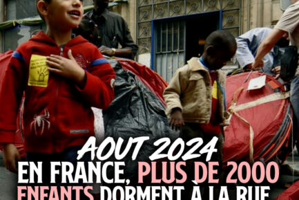 FRANCE : PLUS DE 2000 ENFANTS DORMENT À LA RUE, UN QUART D