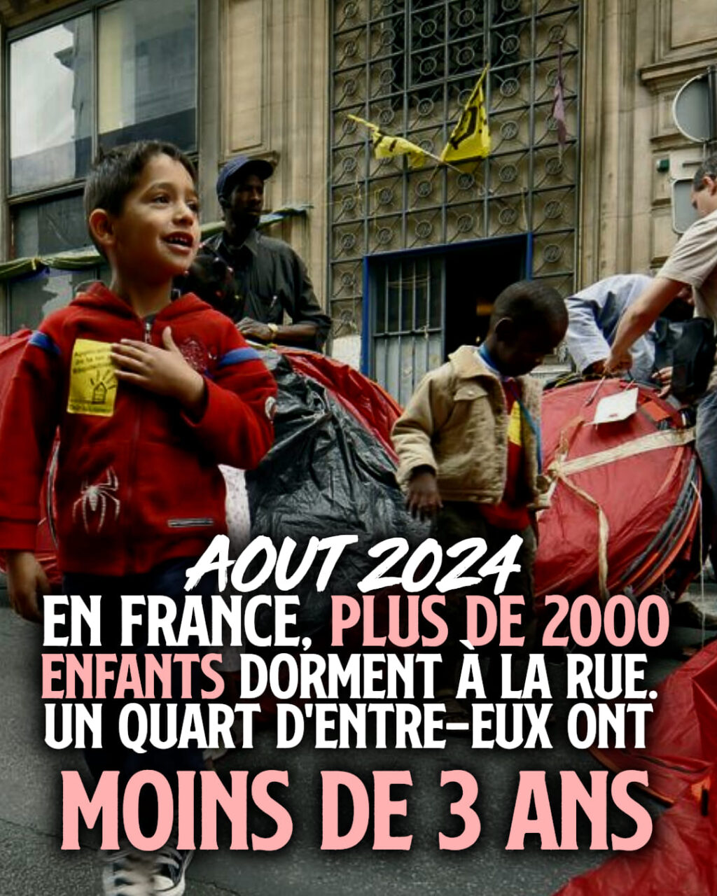FRANCE : PLUS DE 2000 ENFANTS DORMENT À LA RUE, UN QUART D