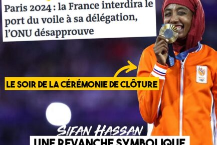 Sifan Hassan, athlète musulmane voilée, tout sourire sur le podium avec sa médaille d