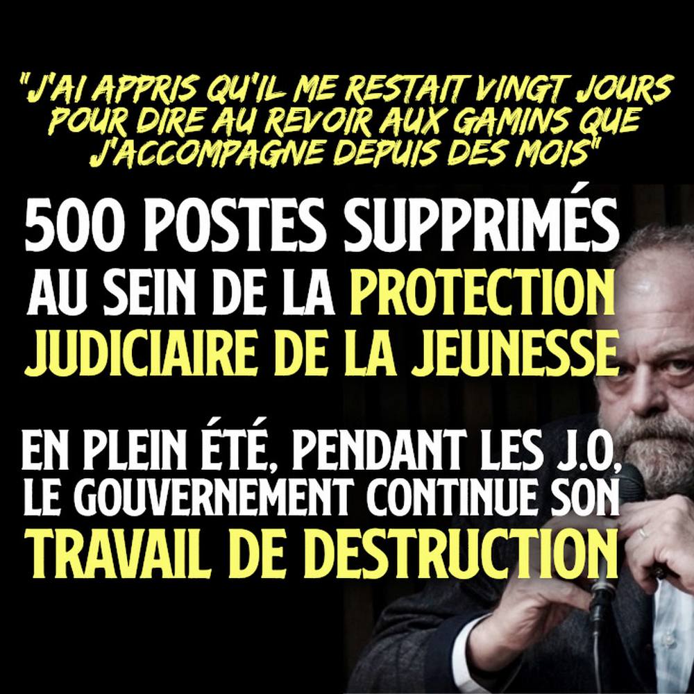 Éric Dupont-Moretti, ministre démissionnaire de la Justice, a validé le plan social à la PJJ.