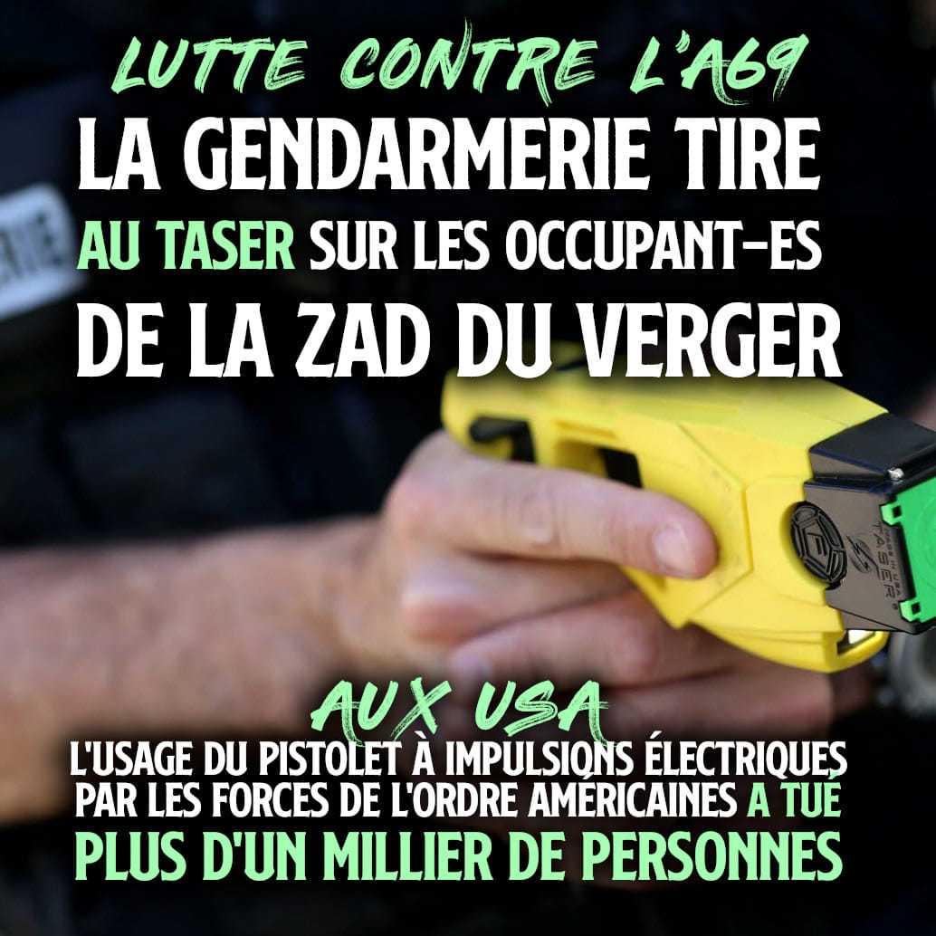 Des mains brandissent un pistolet Taser : c