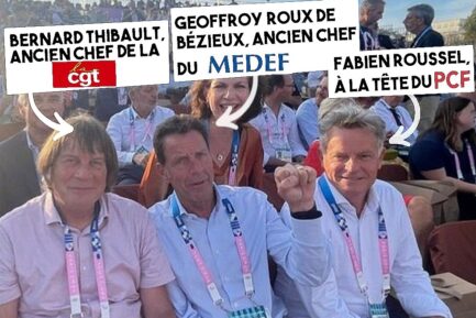 Bernard Thibault, Geoffroy Roux de Bézieux et Fabien Roussel s