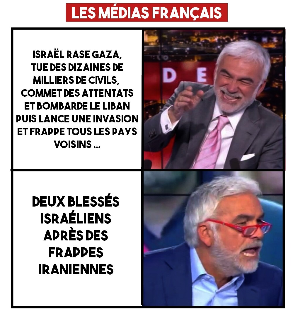 Mème où Pascal Praud rigole face aux exactions d