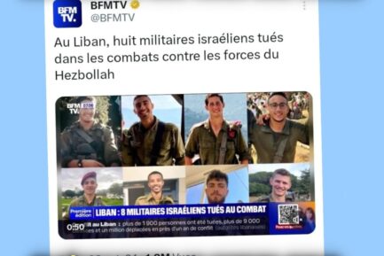 Des noms et des visages pour des soldats israéliens sur BFM, toujours rien pour les milliers de victimes palestiniennes et libanaises