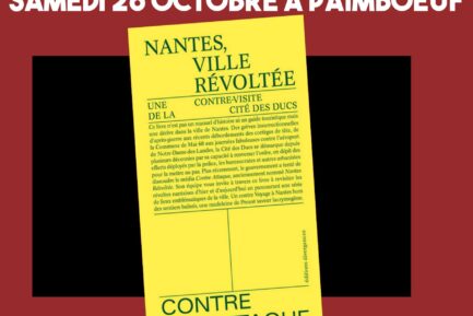 Le média et collectif Contre Attaque présente son livre ce samedi 26 octobre dans la charmante commune de Paimboeuf, au café de la Loire, à partir de 19h. Venez nombreux et nombreuses !