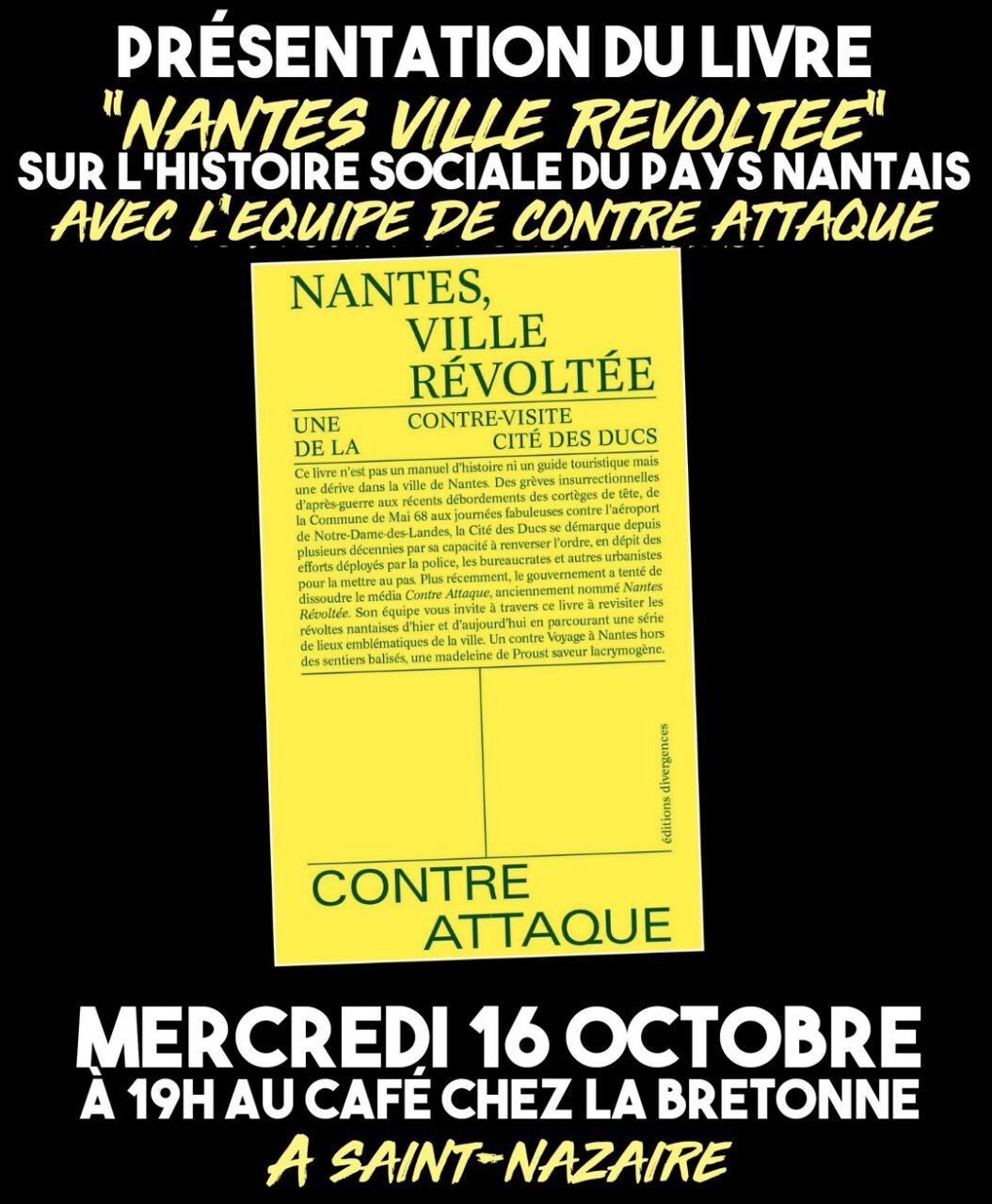 La couverture du livre "Nantes, ville révoltée", qui sera présenté le 16 octobre à Saint-Nazaire.
