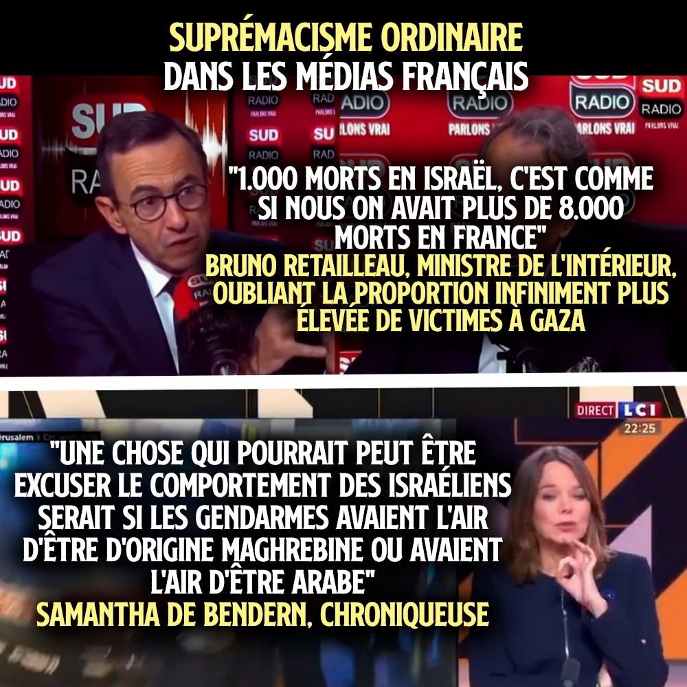 Bruno Retailleau et Samantha de Bendern balancent leurs horreurs suprémacistes à la télé sans aucun problème.