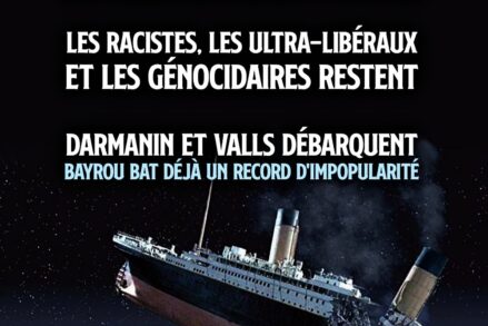 Le Titanic en train de sombrer : une allégorie du nouveau gouvernement de François Bayrou.
