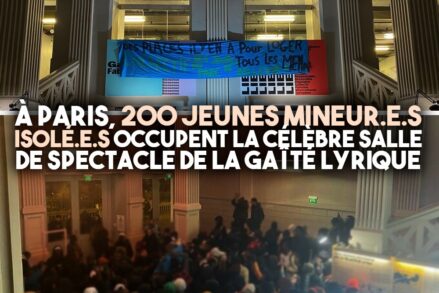 Deux images de la Gaîté lyrique occupée à Paris.