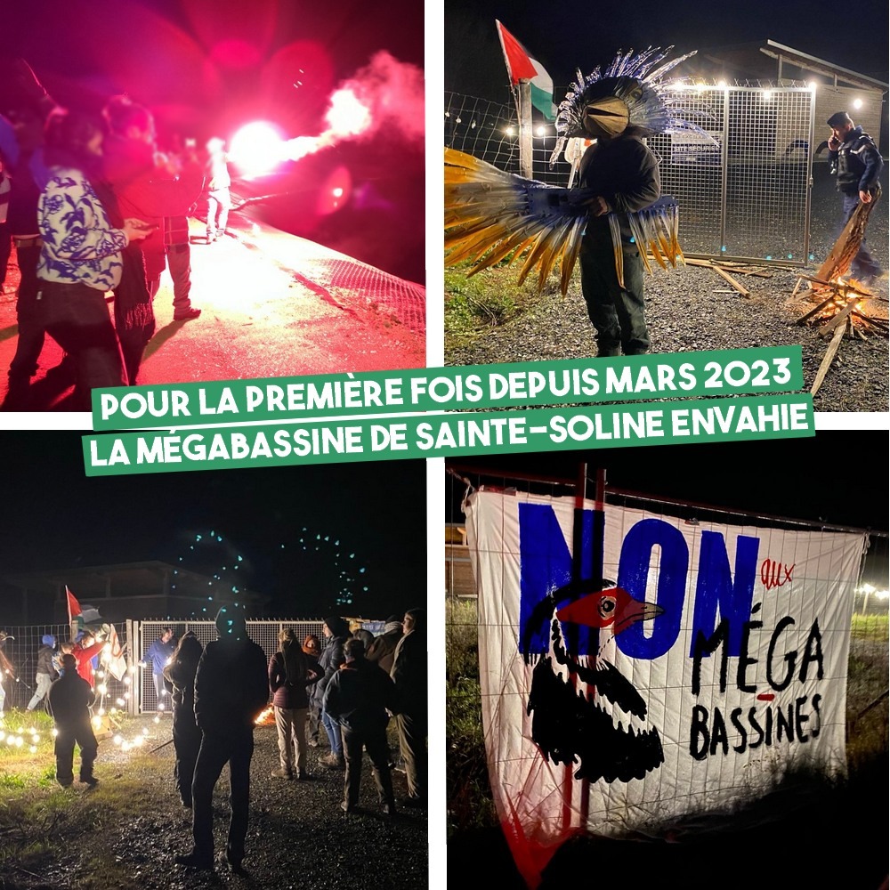 sainte-soline : des opposant.e.s entrent dans la mégabassine pour célébrer sa suspension
