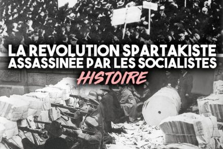 Une manifestation et une barricade à Berlin pendant l