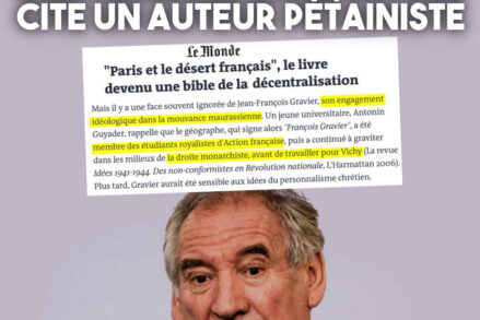 Portrait de François Bayrou pendant une prise de parole.