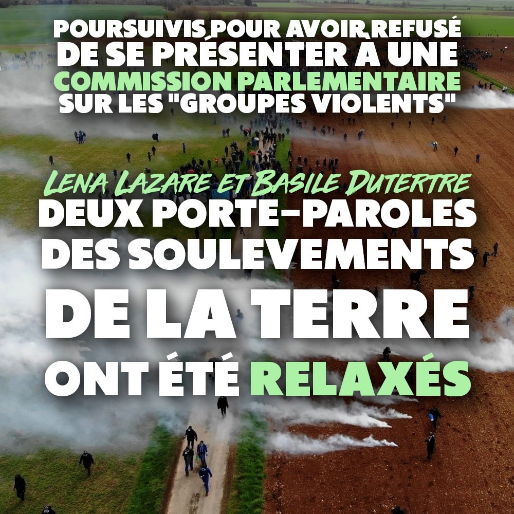 Des gaz lacrymogènes dans les champs de Sainte-Soline.