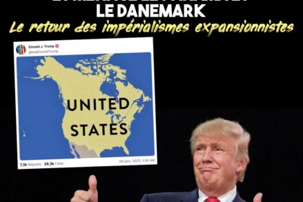 Donald Trump à côté de la carte du Canada intégré aux USA qu
