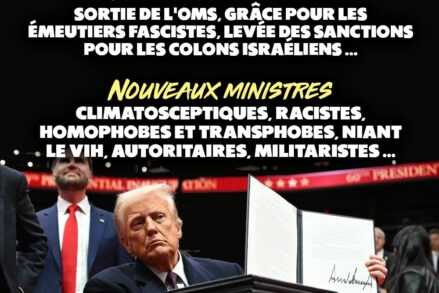 Trump signant des décrets à la chaîne au premier jour de son mandat.