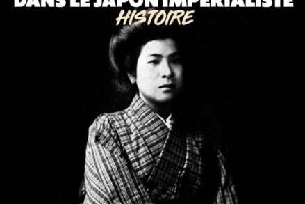 Itō Noe en noir et blanc et costume traditionnel.