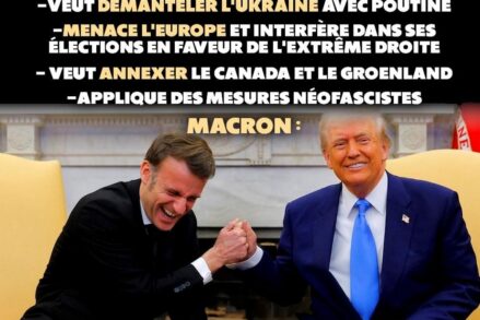 Macron rigole en essayant de toucher Donald Trump, qui paraît presque sain d