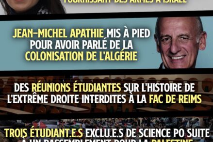 Interdiction de parler de la Palestine, de la colonisation ou de l